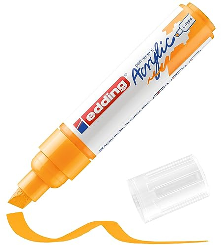 edding 5000 Acrylmarker breit - sonnen-gelb - 1 Acrylstift wasserfest - breite Keilspitze 5-10 mm - Acryl Farben zum Malen auf Leinwand, Malpapier und Holz - Acrylstifte für Steine