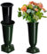 KADAX Vase funéraire en Plastique, Vase ŕ Fleurs, Vase en Plastique pour Fleurs, Vase de cimetičre résistant aux intempéries, décoration funéraire résistante aux intempéries (15,5 cm, Vert)