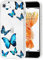 Vavies Schutzhülle für iPhone 6S Case, für iPhone 6 Case Schlankes stoßfestes Hülle mit transparentem Blumenmuster, weich-Flexibler TPU-Schutz Handyhülle für iPhone 6/6S Blau-Schmetterling