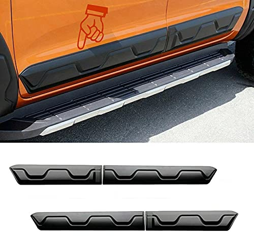 JHCHAN Seitenschutzleisten Karosserie Verkleidung für Ford Ranger 2012-2022 Doppelkabine T6 T7 T8 Wildtrak XL XLT Limited Tremor Wildtrak X Platinum 4 Stück Satz
