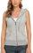 MISS MOLY Ärmellos Sweatjacke Damen Weste Hoodie Shirt mit Reissverschluss Kurzarmjacken Sweatshirt Medium, Hell Grau