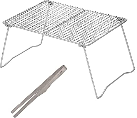 Lixada Outdoor Faltbarer Titan Grill Net BBQ Mesh Grillrost Kochtopf Ständer Rack Tisch für Camping Wandern Rucksack Picknick