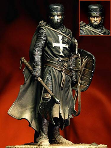 Risjc 1/18 90mm Ancient Crusader Knight Resin Figure Miniature Kit Unpainted Unassembled/R20457