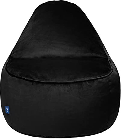 Loft 25 Gaming Sitzsack für Erwachsene | Indoor sitzsessel Wohnzimmer sitzsack Sessel | Langlebig Bean Bag Chair & komfortabel beanbag | Ergonomischen Design sitzsack mit füllung (Malia, Schwarz)