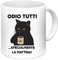 Generico Tazza Mug Gatto Arrabbiato Odio Tutti specialmente la mattina SIMPATICA DIVERTENTE REGALO AMICO AMICA - PERSONALIZZABILE