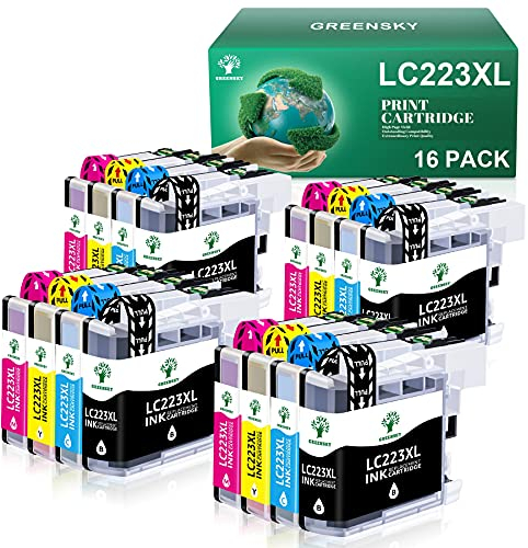 GREENSKY LC223 LC 223 Patronen Kompatibel für Brother LC223 LC223 XL für Druckerpatronen Brother MFC-J5320DW DCP-J4120DW MFC-J4420DW MFC-J480DW MFC-J4620DW DCP-J562DW MFC-J4625DW MFC-J680DW (16 Pack)