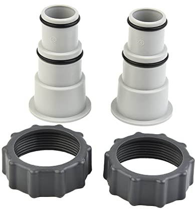 NC Lot de 2 adaptateurs de Tuyau pour Tuyau de Rechange Intex A avec Collier pour Pompes de Connexion filetées, Gris