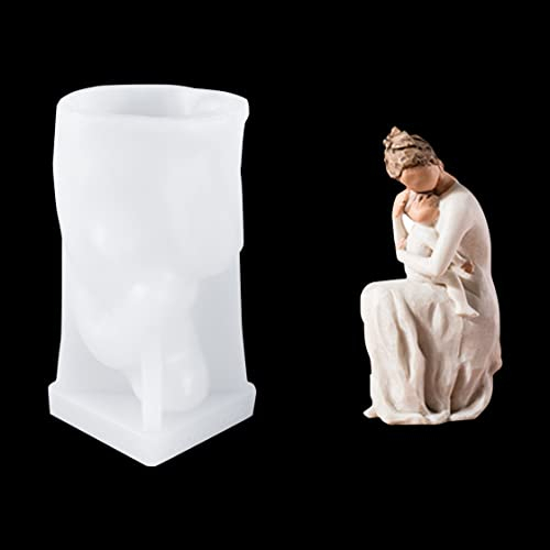 HyzaPhix 3D Kerzenform Figuren Umarmen Silikonformen Epoxidharz Gießformen Familie Mutter Tochter Versprechen Silicone Candle Mold für Figur Kerzen Selber Machen Handwerk Ornamente (For Always)