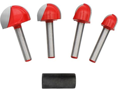 1/4-Zoll-Schaft Cove Box Router Bit Set Solid Carbide Double Flute Core Box Round Nose Router Bits Holzbearbeitungswerkzeug 5/8 Zoll 3/4 Zoll 7/8 Zoll 2,5 cm Schnittdurchmesser Cove Core Box Fräsen 4