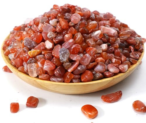1,2 kg rote polierte Steine, Kristall, zerkleinerte Stücke, natürliche Quarzkiesel, kleine Trommelsplitter, Sukkulenten, Kakteen, Bonsai, Top-Dressing-Pflanze, Landschaft, Terrarium, Zubehör für
