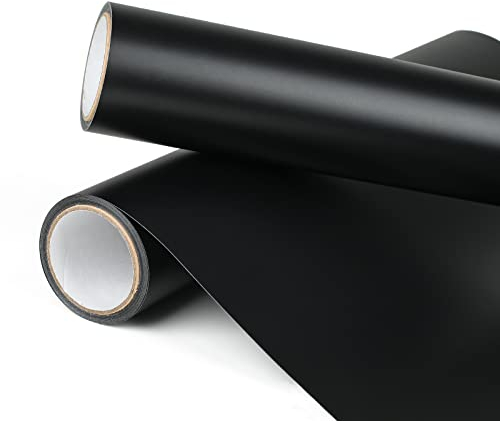 Prime Vinyl 11 Ft Black Vinyl Roll with PET Backing - 30.5 x 335.5 cm Matte Black Permanent Vinyl for Cricut Cutting Machine, Home Decal, Cups, Windows