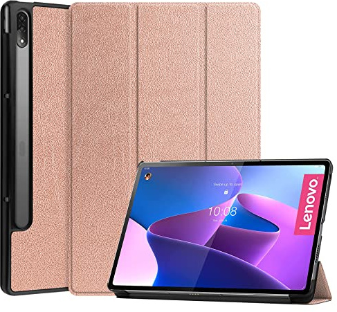 Lobwerk Cover für Lenovo Tab P12 Pro 12.6 Zoll Tablethülle Schlank mit Standfunktion und Auto Sleep/Wake Funktion in Bronze