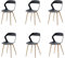GrandCA HOME Lot de 6 Chaises de Salle à Manger, Chaises de Cuisine, Design Creux Sculpté avec Dossier, Pieds en Métal de Couleur Naturelle d'origine, Noir