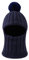 XIAOHAWANG Baby Wintermütze Jungen kindermützen Winter Polarfleece Winddicht Kälteschutz Strickmütze Jungen Warm Beanie Mit Bommel für Kinder Baby(Marine, 6-36Monate)
