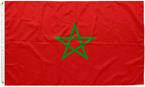 SHATCHI Grande 150 x 90 cm Bandiera nazionale del Marocco Marocco, tessuto di poliestere in ottone, occhielli per la Coppa del Mondo FIFA Football Rugby Sport sostenitore