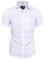 siliteelon Herren Kurzarm Hemden weiß Casual Regular Fit Bügelfrei Business Hemd Faltenfrei Formales Hemd mit Tasche.Mittel