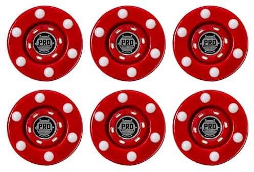 Franklin Sports Unisex, Teenager Pro Commander Roller Hockey Pucks Street, rot, 6