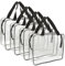 VIDETOL Lot de 4 grandes trousses de toilette transparentes étanches avec fermeture éclair et poignée pour homme et femme 30 x 22 x 10 cm, claire, Moderne