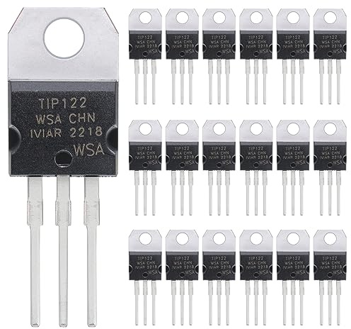 ALLECIN 20 Stück TIP122 Epitaxial Darlington NPN Transistor 5A 100V Leistungstransistoren 5 Ampere 100 Volt