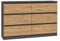 CDF Kommode Malwa M6 120| Farbe: Anthrazit - Eiche Artisan | Schrank für Dokumente, Kleinigkeiten | Ideal für Wohnzimmer, Schlafzimmer, Kinderzimmer, Jugendzimmer und Büro | 6 geräumige Schubladen