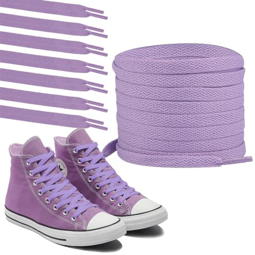 Polly Online 1 paio di lacci per scarpe da ginnastica, piatti da ginnastica, 8 mm di larghezza, lacci piatti per scarpe da ginnastica da corsa atletica, scarpe da ginnastica e stivali, Viola Chiaro