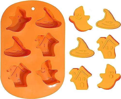 Stampo da forno, tortiera, Stampo in silicone di Halloween - Stampi for biscotti in silicone antiaderente Stampi da forno in silicone 3D con tema Halloween for saponi fai-da-te, candele ( Color : Tagl