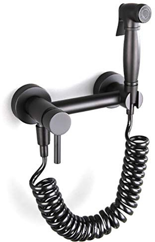 Bidet-Spray-Set, WC-Bidet-Set, schwarzes Messing, heiß, kalt, Badezimmer, WC-Dusche, Blasspritzpistole, Düse, Bidet-Wasserhahn, Badezimmer, C