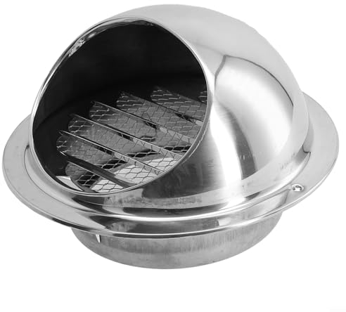 YUANGANG Stainless Steel Vent Cover Screen Windproof Rain Protection Tumble Dryer Vents Hose Bathroom Vent Range Hoods(100MM)