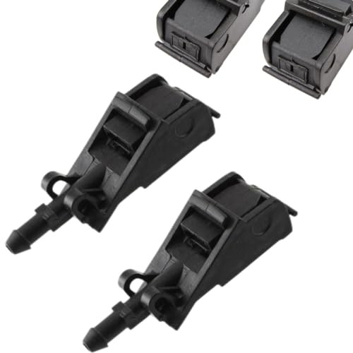 Click&Fit 2-Stück Scheibenwaschanlage Düsen für VW Golf Passat 1997-2010, Polo 09-17, Touareg Transporter T5, Up 11-20, Skoda Superb, Seat Leon Ibiza - Scheibenwaschdüsen Wassersprüher für 6E0955985A