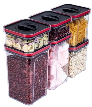 Greenfields Airtight Food Storage Containers - Leakproof, Stackable BPA Free Containers for Cereal, Pasta, Nuts and More - Dishwasher Safe Kitchen and Pantry Organization, 6 Piece Set Boxes