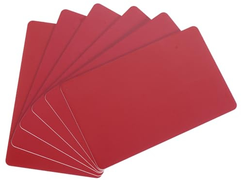 QUARKZMAN 40 Stück leere PVC-Karten, 30Mil Grafikqualität Plastikkarten glänzend wasserdicht für Foto-ID-Badge-Drucker, Rot