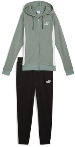 PUMA Damen Hooded Sweat Suit TR cl Gestrickte Anzüge, Green Moon,