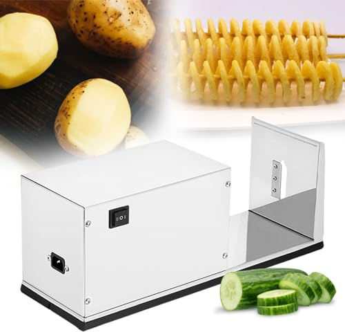 VQIGGTSS Cortador eléctrico en Espiral de Patatas Tornado, rebanador de Patatas Fritas Hecho en casa, Torre de Patatas elástica automática, Adecuado para Fiestas