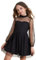 BOVOSHA Girls Dresses for Kids Summer Dress for Girl Casual Mesh Party Dress Long Sleeve A-Line Black (Black, 8-9T/140)