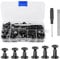 110 Sets Chicago Binding Screws Assorted Kit, 6 Sizes Gun Color Binding Screw Leather Rivets Kit, 4/5/6/8/10/12mm Book Binding Rivets with Punch Screwdriver, Flat Head Leather Rivets for DIY Albums