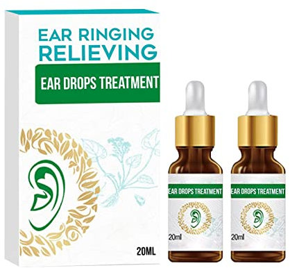 2pcs Ear Ringing Treatment Oil, Öl zur Behandlung von Ohrgeräuschen Tinnitus Ohrentropfen, Ohrensausen Linderung Ohrentropfen natürliches Ohrpflegeöl, Behandlung Tinnitus Ohrentropfen