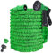 Expandable Garden Hose, Flexible Hose Pipe with 8 Function Spray Nozzle, Hosepipes for Garden, 3 Times Stretch Small Magic Water Hose Short Hosepipe with 3/4, 1/2 Fittings (25ft, Green)