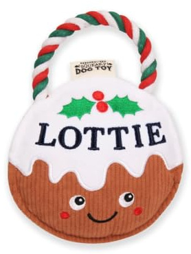 History & Heraldry Personalised Christmas Pudding Dog Toy (Lottie)