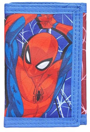 Marvel Portefeuille Spiderman pour garçons et Filles avec Porte-Cartes à Trois Volets, Fente pour Carte d'identité avec Fermeture éclair, Cadeau pour Adolescents, garçons et Filles