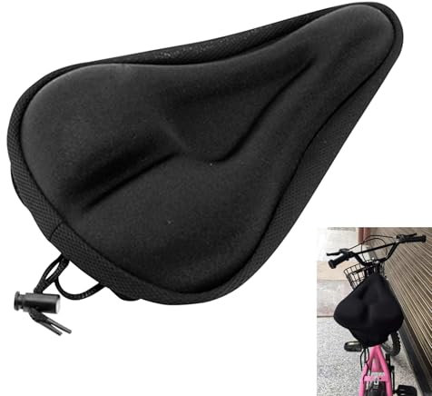 Bike Seat Cover For Women,Bike Seat Cushion,Gel Bike Seat Cover,Spin Bike Seat Cushion,Gel Padded Bike Seat Cover Men,Extra Soft Exercise Bicycle Seat For Indoor And Outdoor Bike Saddle Covers