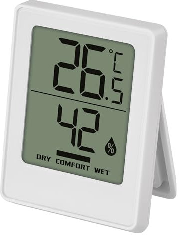DEBFLEX - Thermomètre Intérieur avec Hygromètre - Mesure de la Température et de L'Humidité - Idéal Usage Domestique & Professionnel - Blanc