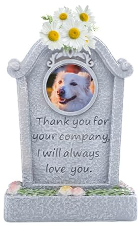 Tomotato Pet Memorial Stones, Premium Harzsteine für Gräbermarkierungen mit Fotorahmen 9,5x5,5x11,5 cm für Garten, Rasen und Zuhause als Tier-Gedenkstein