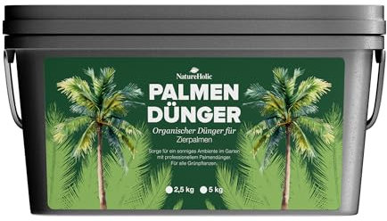 NatureHolic | Palmendünger | Pellet Volldünger für Grünpflanzen | Für Hanfpalme & Garten | Organischer NPK Dünger | 5 kg