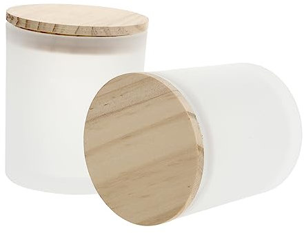 MAGICLULU 2pezzi Contenitori Decorativi Per Candele in Vetro Tazze Creative Coperchi in Pino Per Aromaterapia Portacandele Contenitori Per Candele Da Matrimonio Vuoti