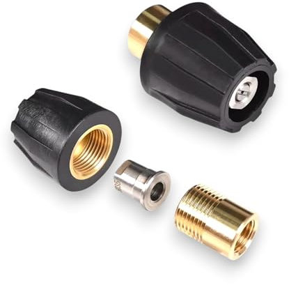 Power Düse 25° für Hochdruckreiniger – Flachstrahldüse Set aus Edelstahl mit Düsenschutz & Adapter – G 1/4 Anschluss bis 350 bar – passend für Kärcher 1/4 Lanzen