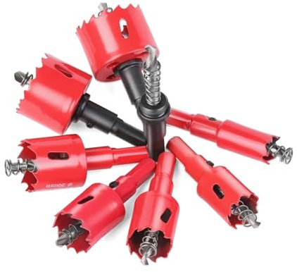 KLNCXC Juegos de Brocas 1 Broca de Corona bimetálica M42 de 15-200 mm, HSS, for Metal, Hierro, Aluminio, Acero Inoxidable y plástico, Herramientas de Corte de Madera for Bricolaje.