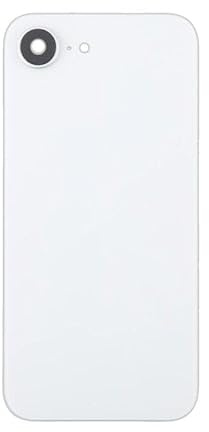 Glass Back Compatible with iPhone 16e White Plain with Camera Lens No Logo