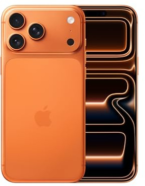 Apple iPhone 17 Pro Max 256 GB: 6.9-inch Display with ProMotion, A19 Pro Chip, Best Battery Life in Any iPhone Ever, Pro Fusion Camera System, Center Stage Front Camera; Cosmic Orange