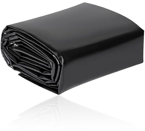 CZMTBO 3×4m Teichfolie, Premium PVC Teichfolien Schwarz HDPE Teichmembran Wasserdicht Schwerlast Folie Schwimmteich Teichplane für Fischteich Garten Landschaft Schönheit