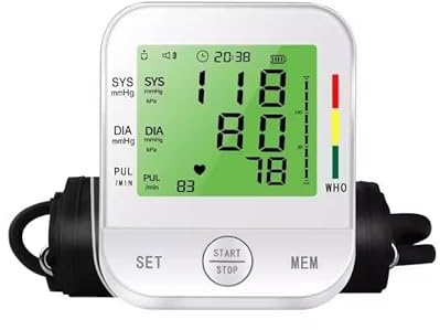 Digital Blood Pressure Monitor with Large Upper Arm Cuff for Home Use, Clear Voice Guidance, Three-Colour Backlit Display, Automatic BP Machine for Easy Daily Blood Pressure Tracking